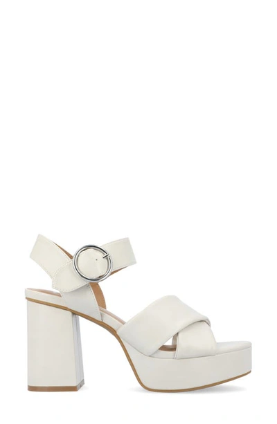 Journee Collection Akeely Block Heel Platform Sandal In Bone