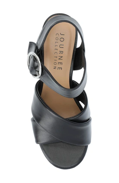 Journee Collection Akeely Block Heel Platform Sandal In Black