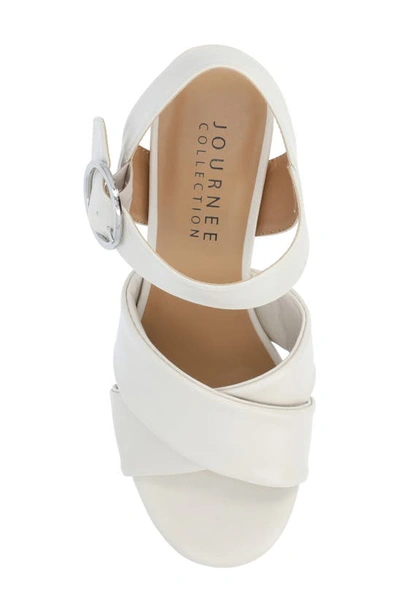Journee Collection Akeely Block Heel Platform Sandal In Bone