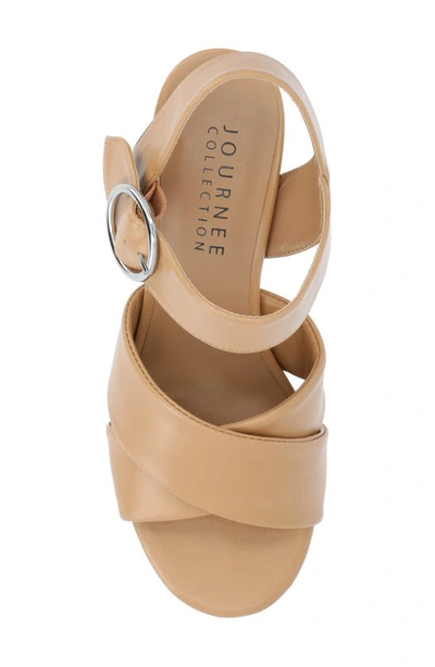 Journee Collection Akeely Block Heel Platform Sandal In Tan