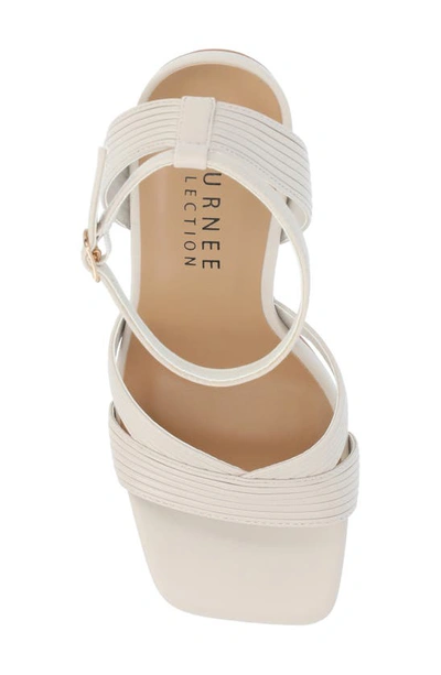 Journee Collection Annett Ribbed Strap Pump In Sand