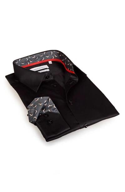 Shop Levinas Contemporary Fit Modern Business Dress Shirt In Black
