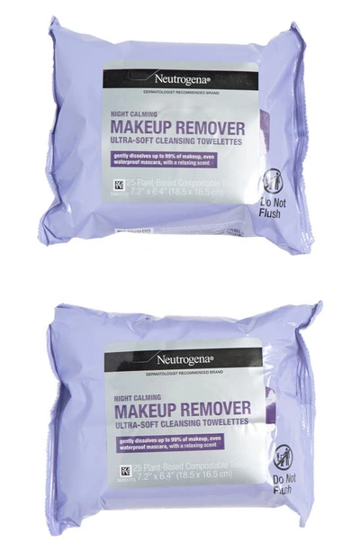 Shop Neutrogena® Pack Of 2 Night Calming Make Up Remover Cleansing Towelettes