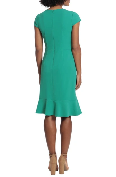 London Times Ruffle Faux Wrap Dress In Grev