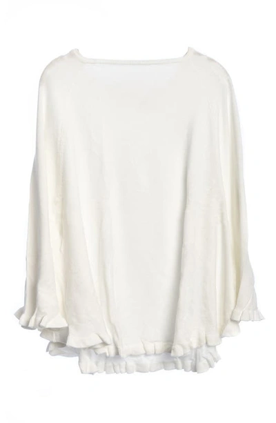 Saachi Talia Ruffle Trim Poncho In Ivory