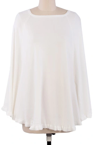 Saachi Talia Ruffle Trim Poncho In Ivory