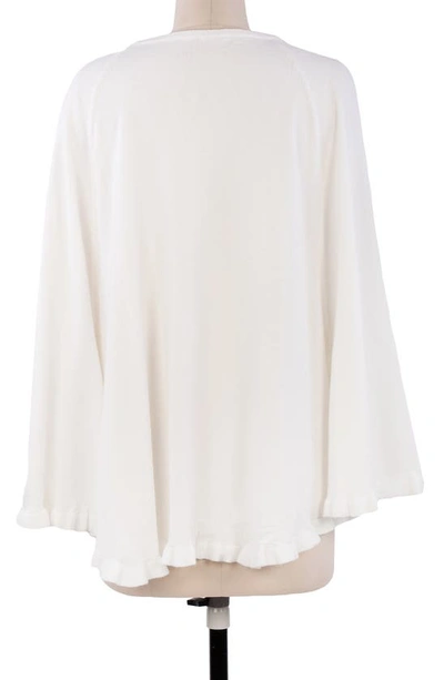 Shop Saachi Talia Ruffle Trim Poncho In Ivory