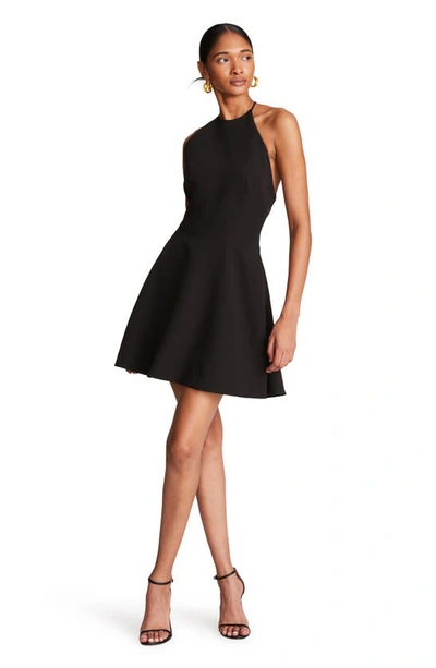Shop Halston Davina Halter Fit & Flare Dress In Black
