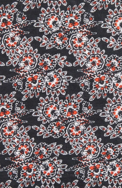 Clifton Wilson Print Linen Pocket Square In Black