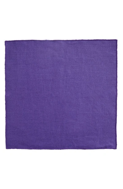 Shop Clifton Wilson Solid Linen Pocket Square In Purple