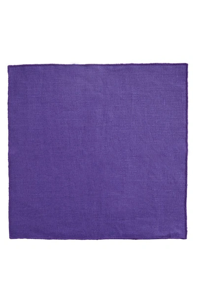 Clifton Wilson Solid Linen Pocket Square In Purple