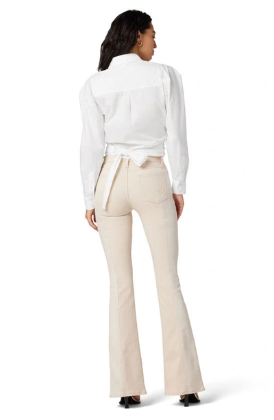 Shop Hudson Wrap Tie Cotton Poplin Button-up Shirt In White