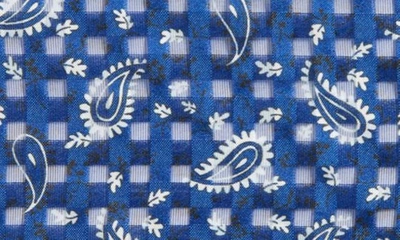 Shop Clifton Wilson Paisley Silk Pocket Square In Blue