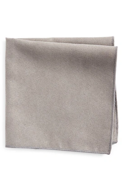 Shop Clifton Wilson Solid Cotton Pocket Square In Grey
