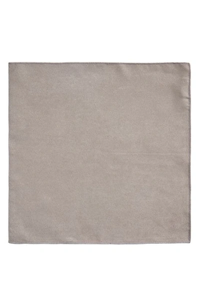 Shop Clifton Wilson Solid Cotton Pocket Square In Grey
