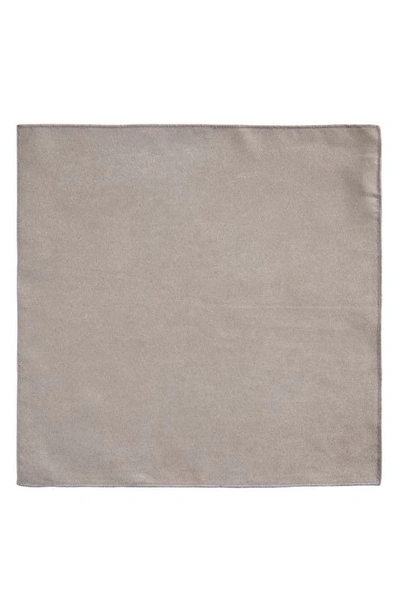 Clifton Wilson Solid Cotton Pocket Square In Grey