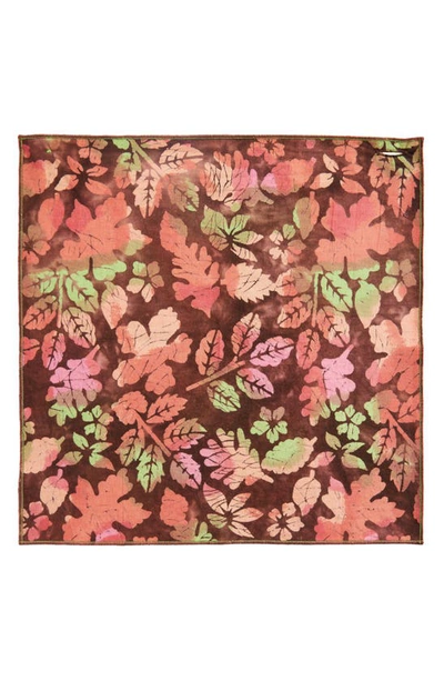 Shop Clifton Wilson Print Cotton Pocket Square In Brown
