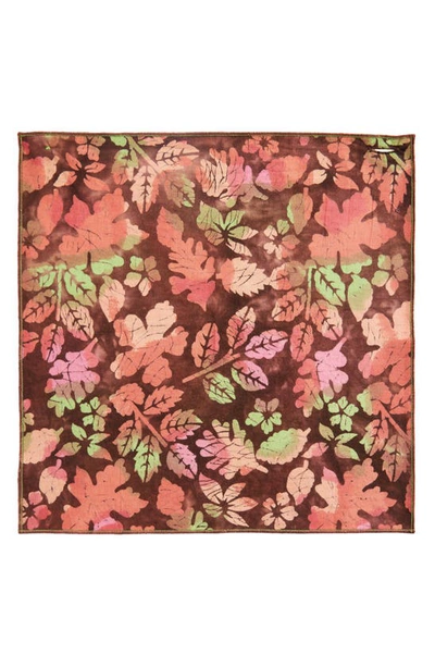 Clifton Wilson Print Cotton Pocket Square In Brown