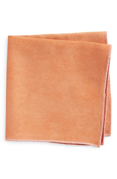 Shop Clifton Wilson Dachsund Solid Cotton Pocket Square In Brown