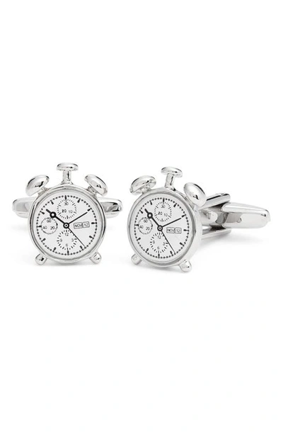 Clifton Wilson Silver Clock Cuff Links In Silver