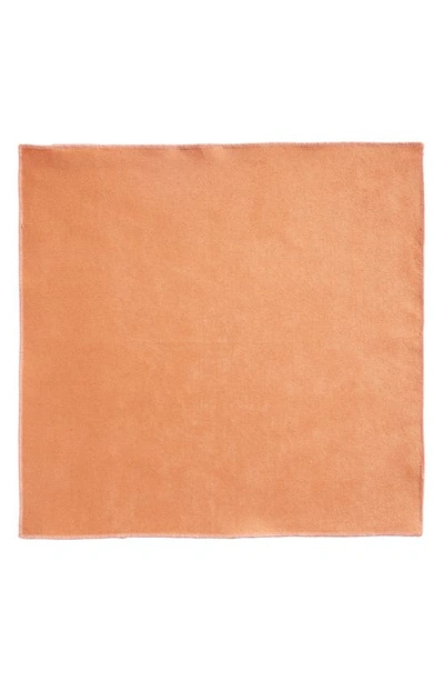 Clifton Wilson Dachsund Solid Cotton Pocket Square In Brown