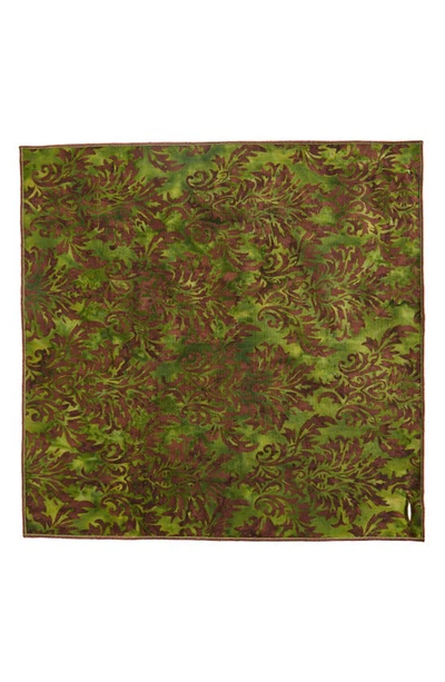 Shop Clifton Wilson Print Cotton Pocket Square In Green