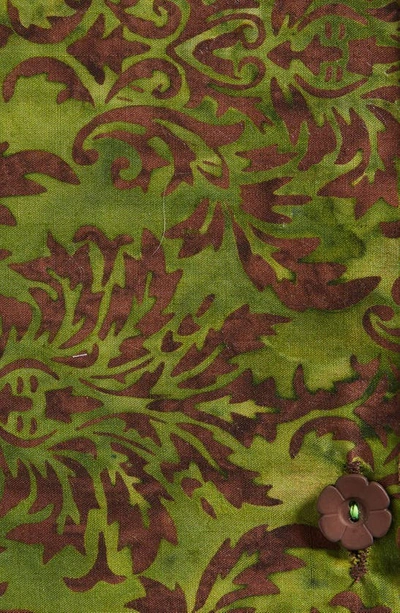 Clifton Wilson Print Cotton Pocket Square In Green