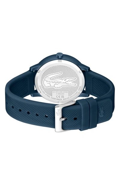 Shop Lacoste 12.12 Move Silicone Strap Watch, 42mm In Navy