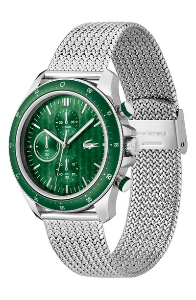 Shop Lacoste Neoheritage Chronograph Mesh Bracelet Watch, 43mm In Green
