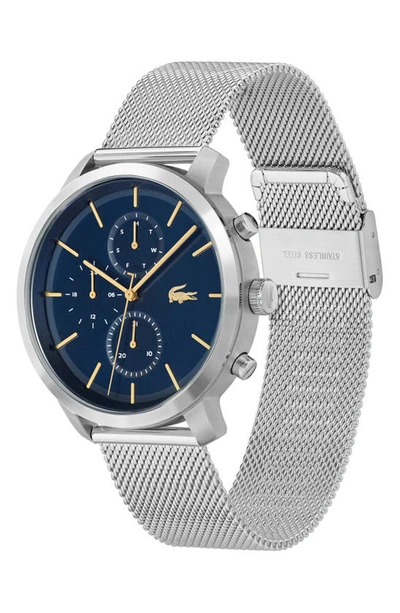 Shop Lacoste Replay Chronograph Mesh Strap Watch, 44mm In Blue
