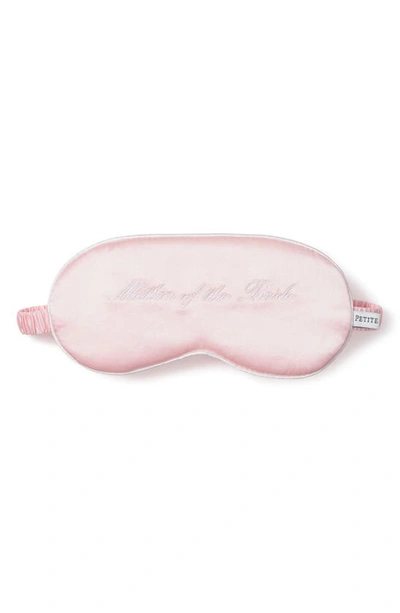 Shop Petite Plume Mother Of The Bride Embroidered Silk Sleep Mask In Pink