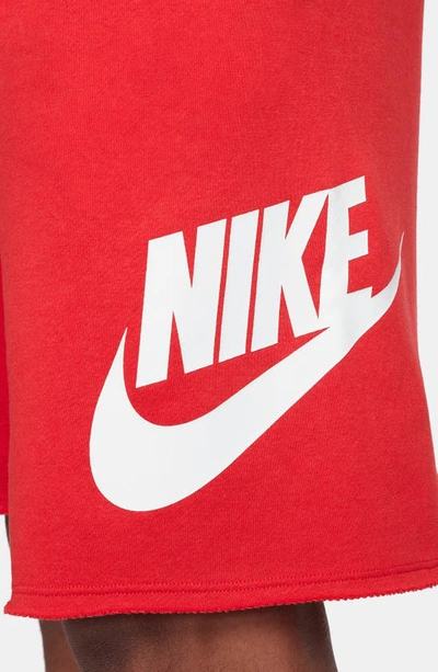 Nike Club Alumni Sweat Shorts In Red/white