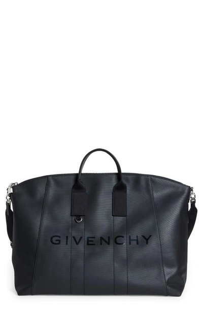 Shop Givenchy Medium Antigona Sport Canvas Duffle Bag In 001-black