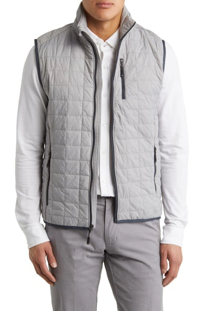 Cutter & Buck Rainier Primaloft Mens Big And Tall Eco Insulated Full Zip Puffer Vest In Gray
