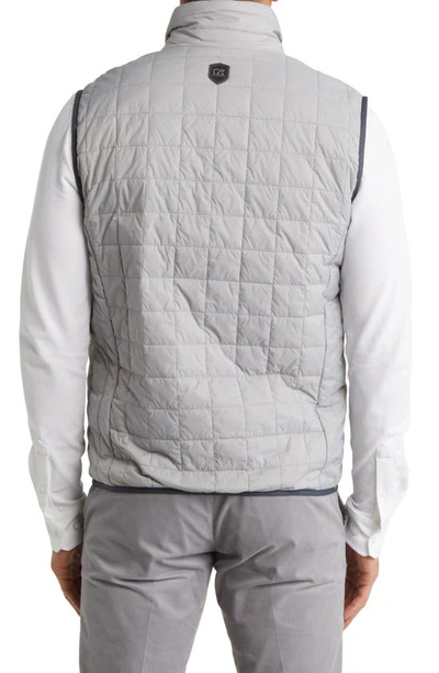 Cutter & Buck Rainier Primaloft Mens Big And Tall Eco Insulated Full Zip Puffer Vest In Gray