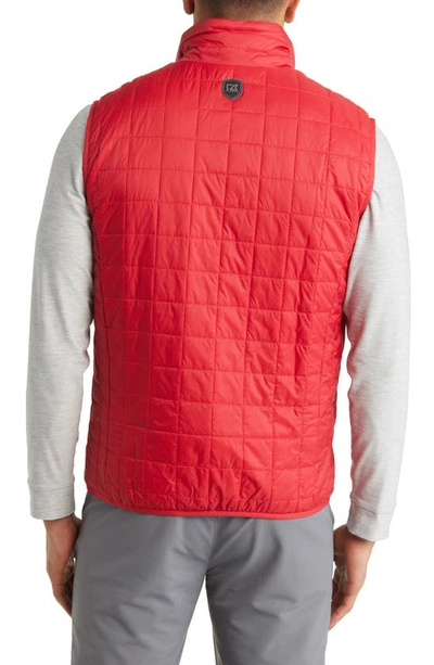 Cutter & Buck Rainier Primaloft Mens Big And Tall Eco Insulated Full Zip Puffer Vest In Red