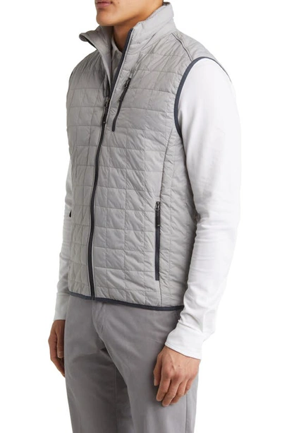 Cutter & Buck Rainier Primaloft Mens Big And Tall Eco Insulated Full Zip Puffer Vest In Gray