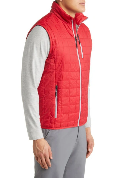 Cutter & Buck Rainier Primaloft Mens Big And Tall Eco Insulated Full Zip Puffer Vest In Red