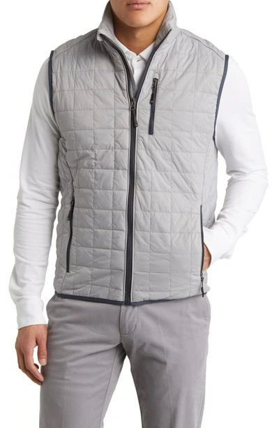 Cutter & Buck Rainier Primaloft Mens Big And Tall Eco Insulated Full Zip Puffer Vest In Gray