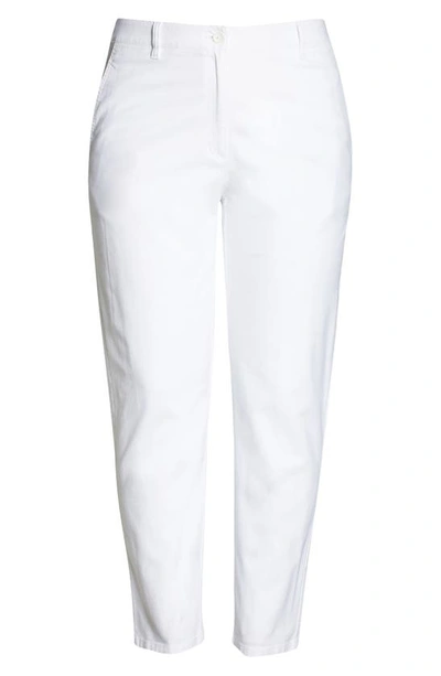 Shop Eileen Fisher Organic Cotton Blend Tapered Ankle Pants In White