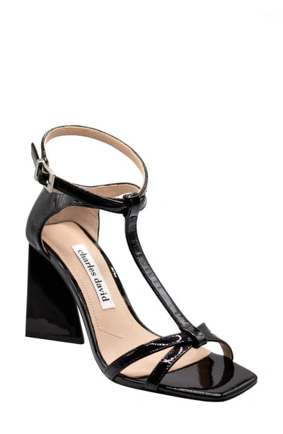 Shop Charles David Tucker Ankle Strap Sandal In Black-pt