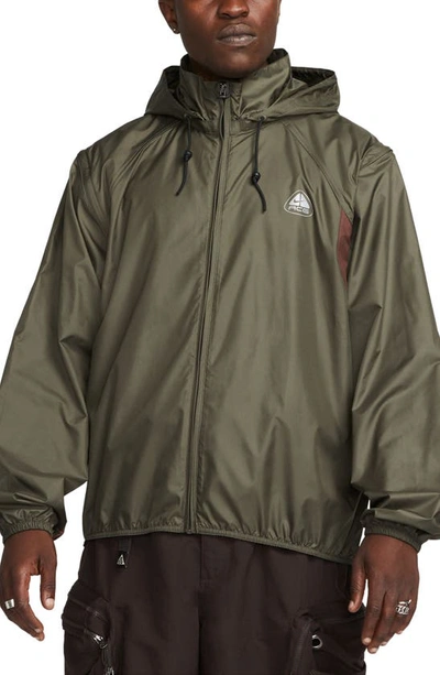 Nike Acg Oregon Series Convertible Logo-print Shell Hooded Jacket In Green  | ModeSens