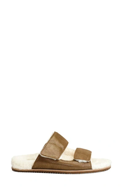 Revitalign Amelia Faux Fur Lined Slide Slipper In Bison