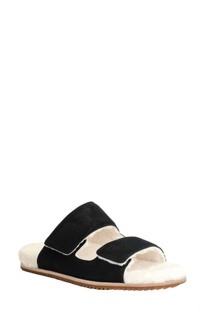 Shop Revitalign Amelia Faux Fur Lined Slide Slipper In Black