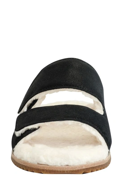 Shop Revitalign Amelia Faux Fur Lined Slide Slipper In Black