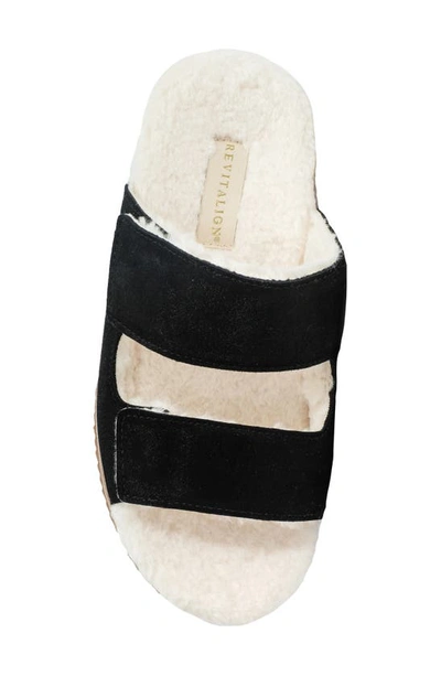 Shop Revitalign Amelia Faux Fur Lined Slide Slipper In Black