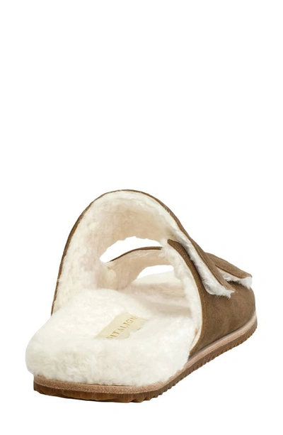 Revitalign Amelia Faux Fur Lined Slide Slipper In Bison