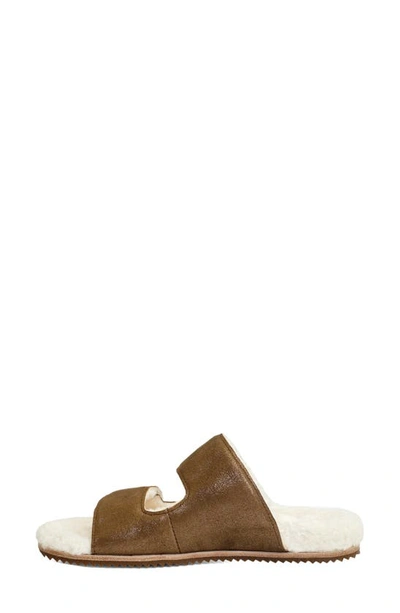 Revitalign Amelia Faux Fur Lined Slide Slipper In Bison