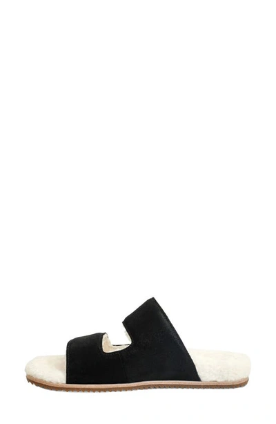 Revitalign Amelia Faux Fur Lined Slide Slipper In Black