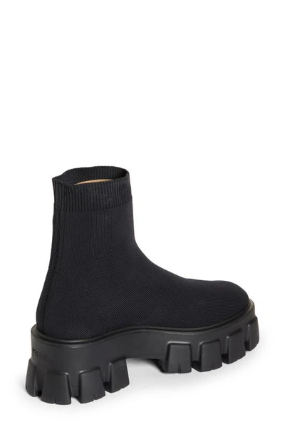 Shop Prada Monolith Lug Sole Sock Bootie In Nero